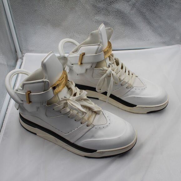 VNDS Buscemi B-Court High Top White Leather Luxury Sneakers Size 11 US / 44 EU